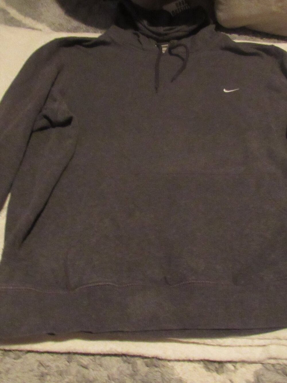 Nike Hoodie Gray White Swoosh Size XLHas hoodie Straps  USED